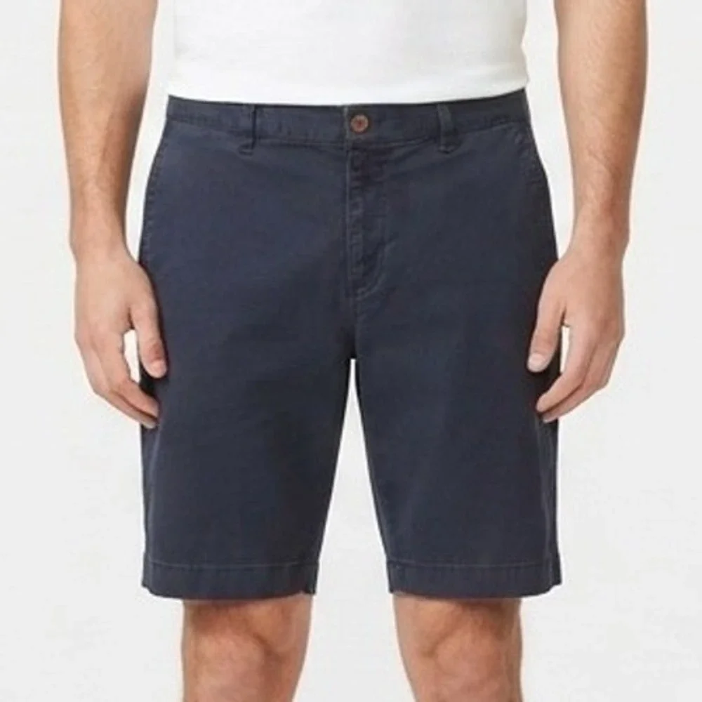 Tommy Bahama Chino Shorts Mens 35x10 Navy Blue Boracay Cotton Blend Soft Stretch